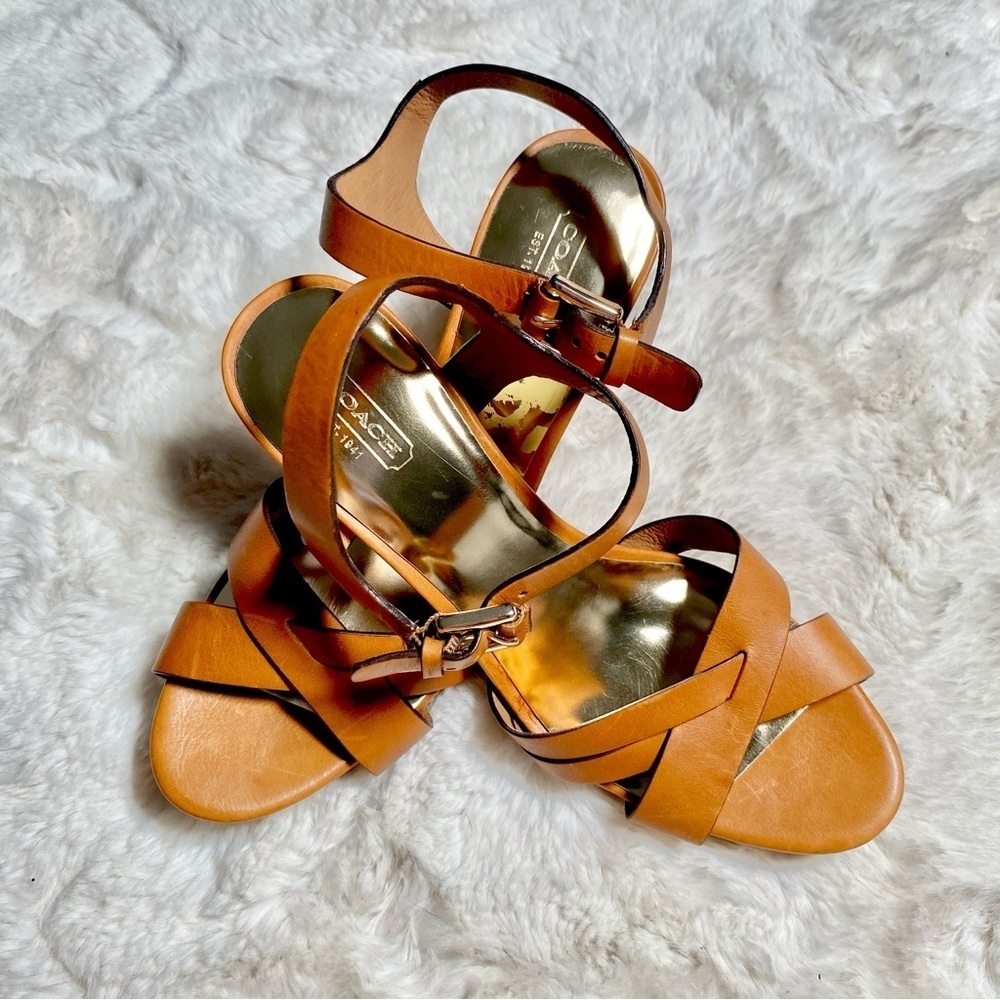 Coach Women's Tan Sandals - Picture 2 of 5